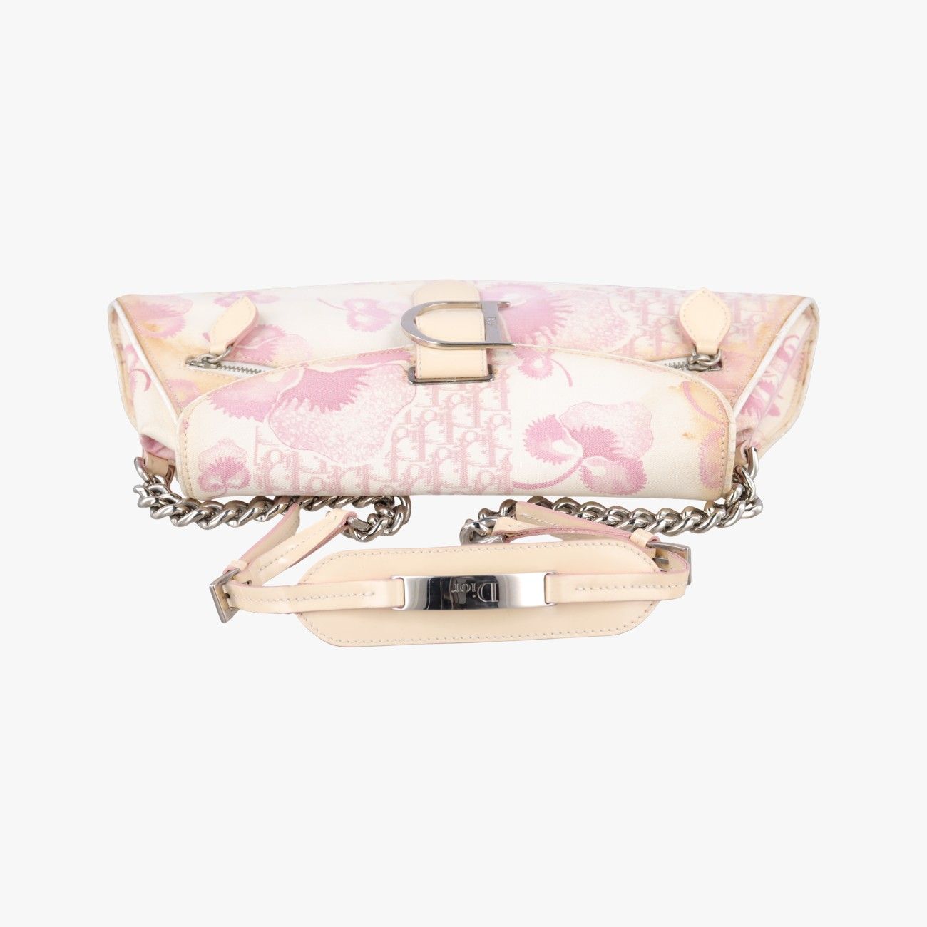Dior Cherry Blossom Flower Baguette White Multicolor Canvas BO Shoulder — view 8