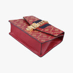 Gucci Sylvie Red Multicolor Leather Shoulder — view 4