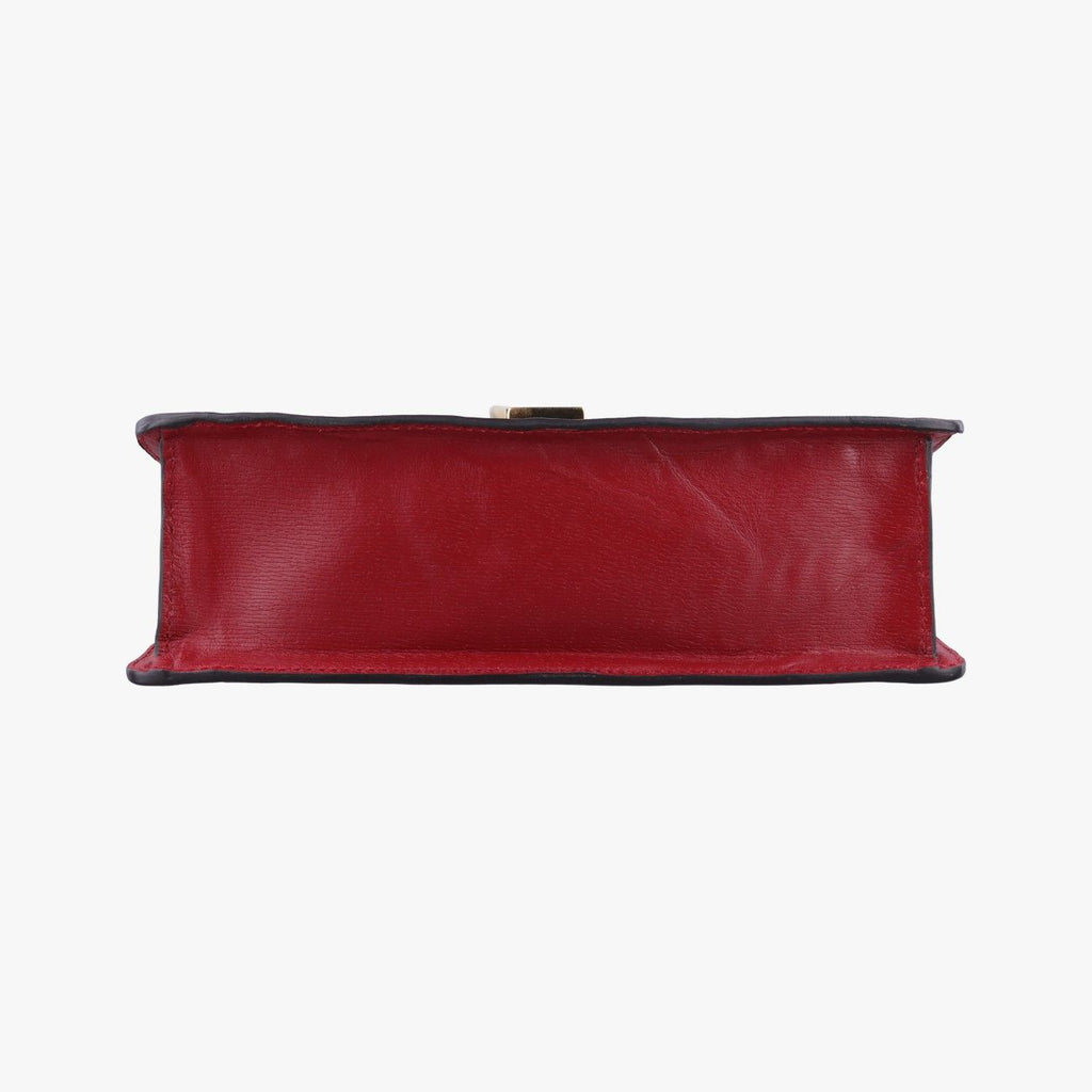 Gucci Sylvie Red Multicolor Leather Shoulder — view 3