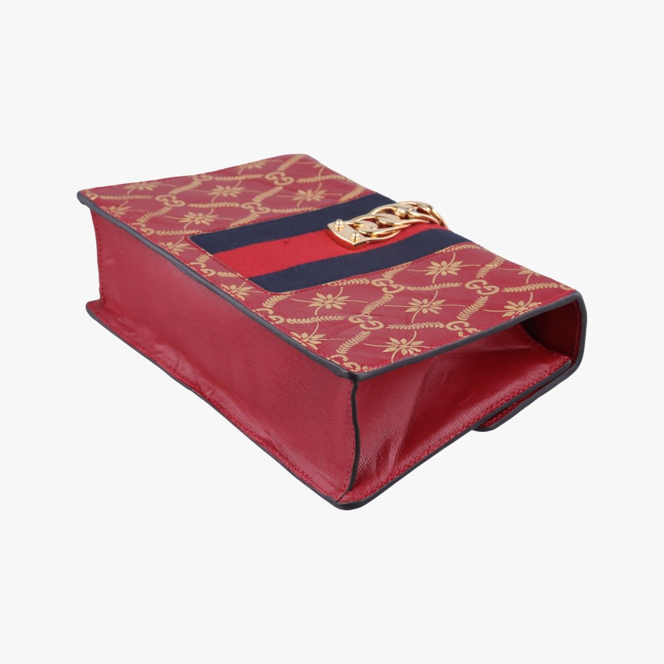 Gucci Sylvie Red Multicolor Leather Shoulder — view 6