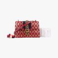 Gucci Sylvie Red Multicolor Leather Shoulder