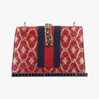 Gucci Sylvie Red Multicolor Leather Shoulder — view 2