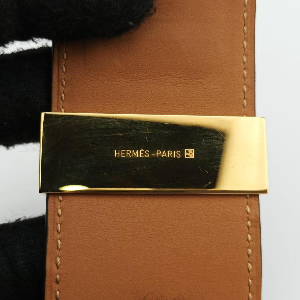Hermes Collier de Chien Black Gold Leather Bracelet — view 7