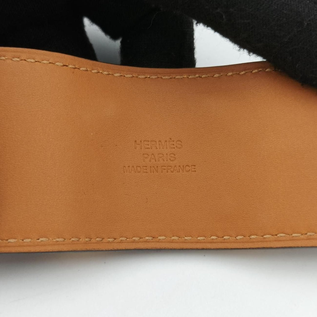 Hermes Collier de Chien Black Gold Leather Bracelet — view 6
