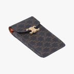 Celine Triomphe Brown Canvas Shoulder — view 5