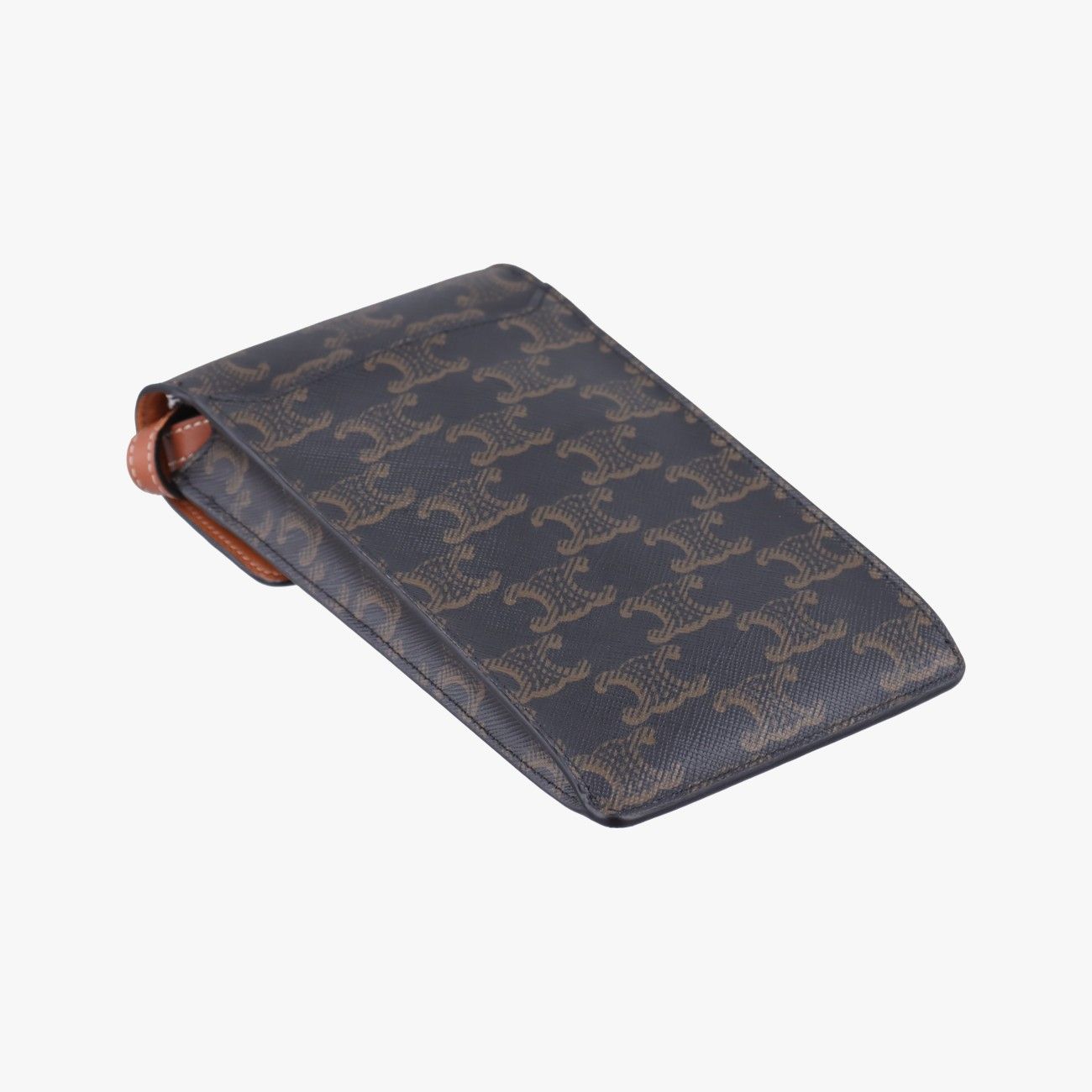 Celine Triomphe Brown Canvas Shoulder — view 7