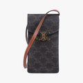 Celine Triomphe Brown Canvas Shoulder
