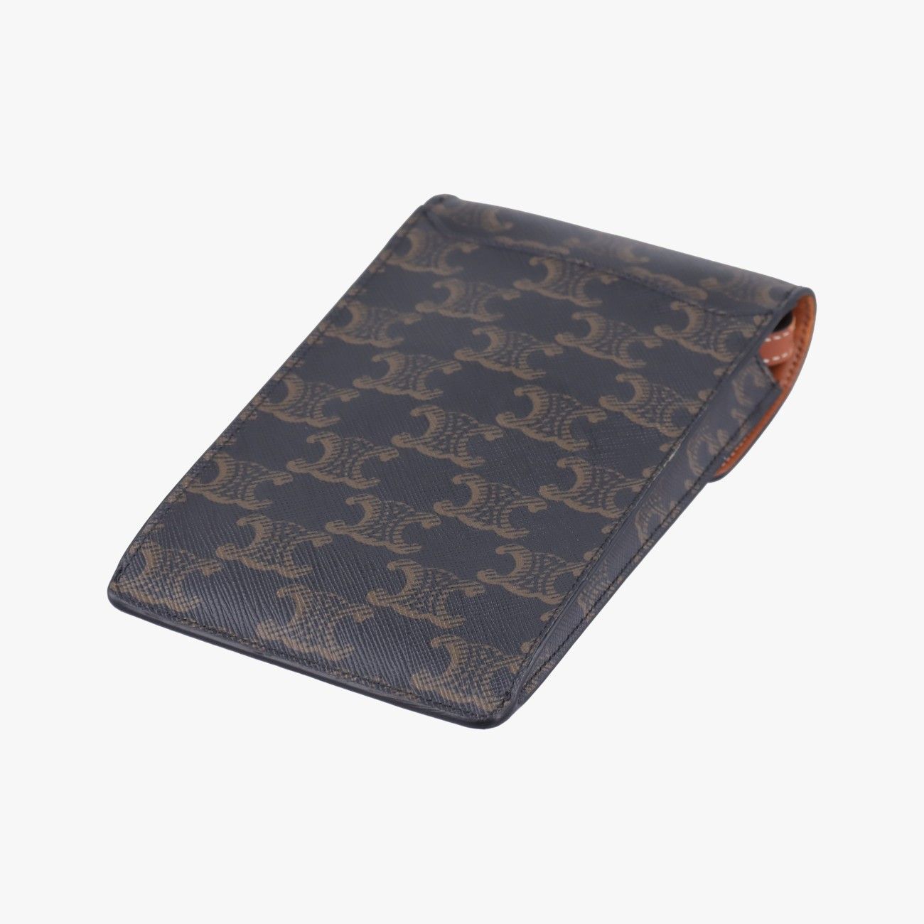 Celine Triomphe Brown Canvas Shoulder — view 6