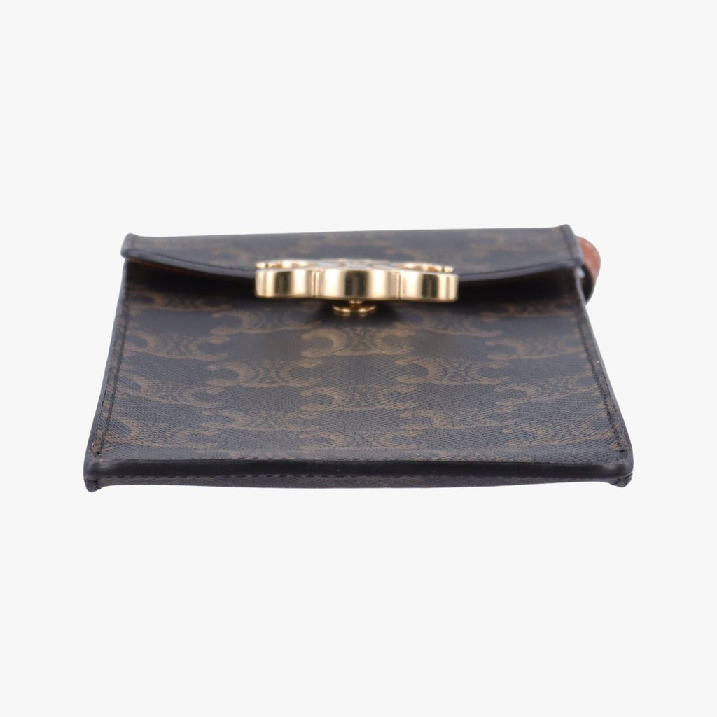 Celine Triomphe Brown Canvas Shoulder — view 3