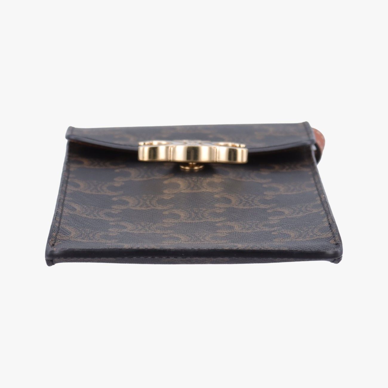 Celine Triomphe Brown Canvas Shoulder — view 3
