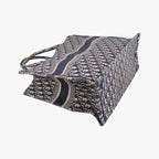 Dior Book Tote Navy Jacquard — view 7
