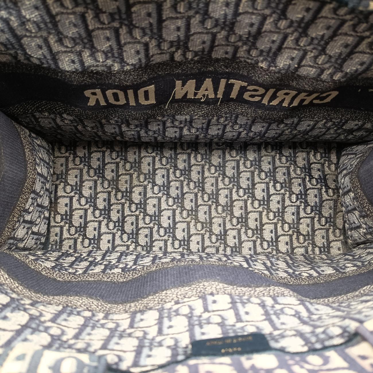 Dior Book Tote Navy Jacquard — view 9