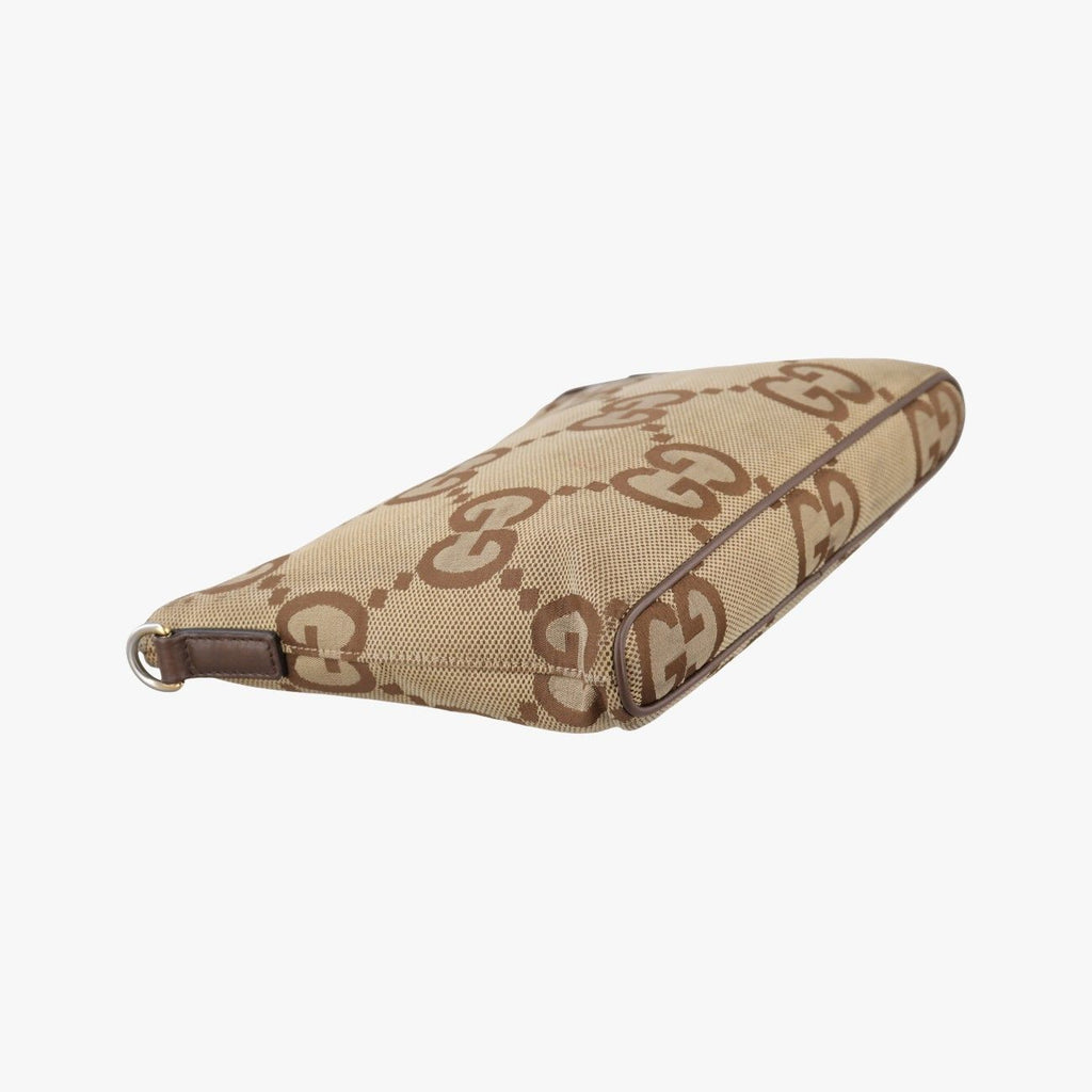 Gucci Jumbo GG Camel Ebony Canvas Leather Shoulder — view 5
