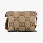 Gucci Jumbo GG Camel Ebony Canvas Leather Shoulder — view 2