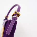 Fendi Mini Croissant Suede Leather Gold Shoulder — view 2