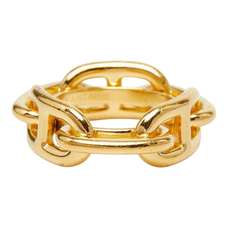 Hermes Chaine D'ancre Lucade Legato Scarf Ring Gold Plated — view 4