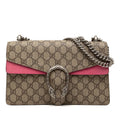 Gucci GG Supreme Dionysus Chain Shoulder Bag Beige Pink Suede