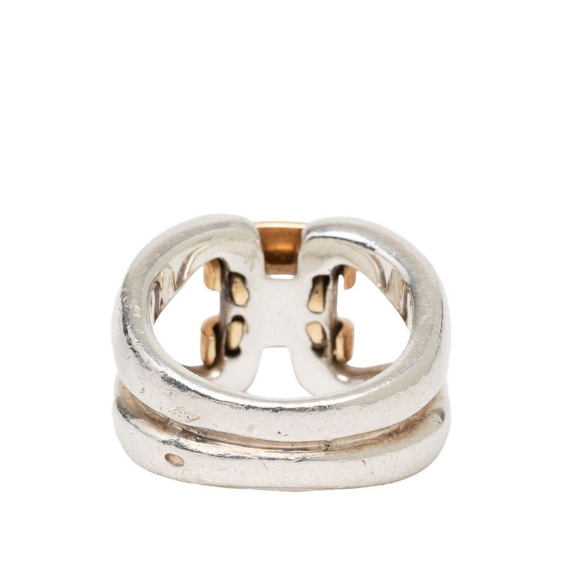 Hermes History Ring 50 18k Yellow Gold 750 Silver — view 3