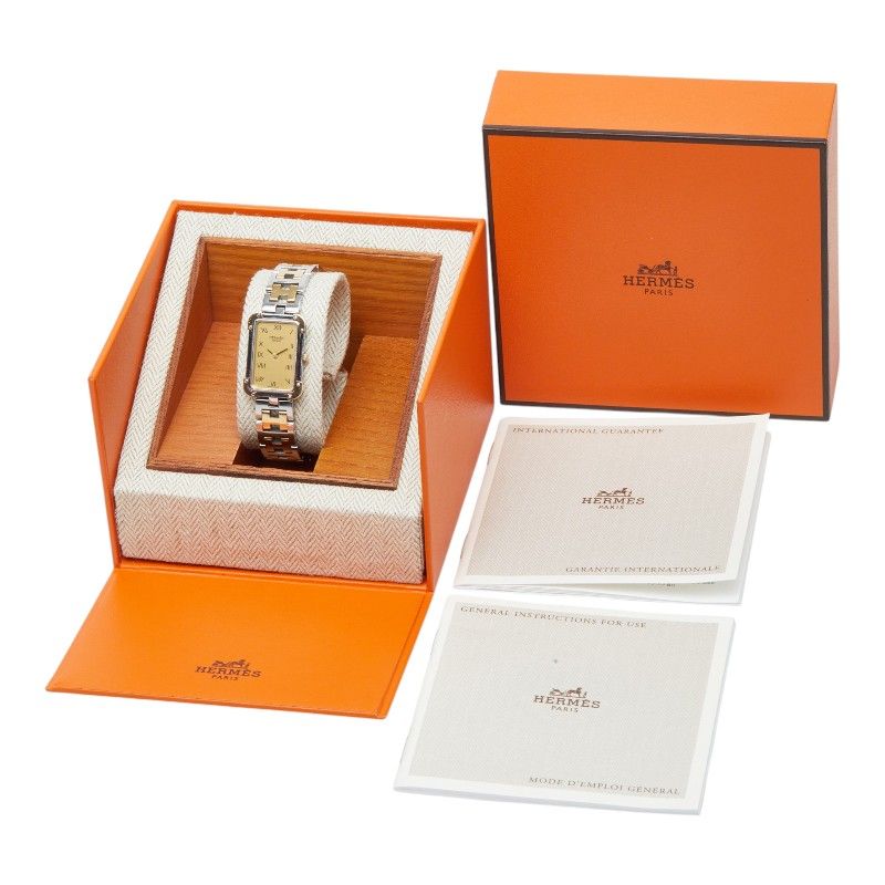 Hermes Croajour Watch Gold Silver Stainless Steel — view 8