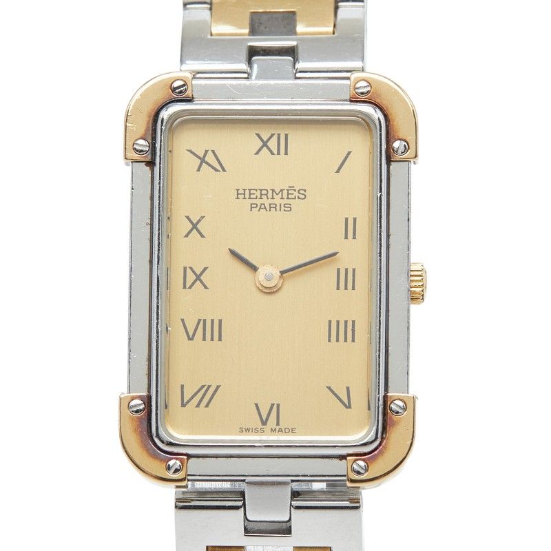 Hermes Croajour Watch Gold Silver Stainless Steel
