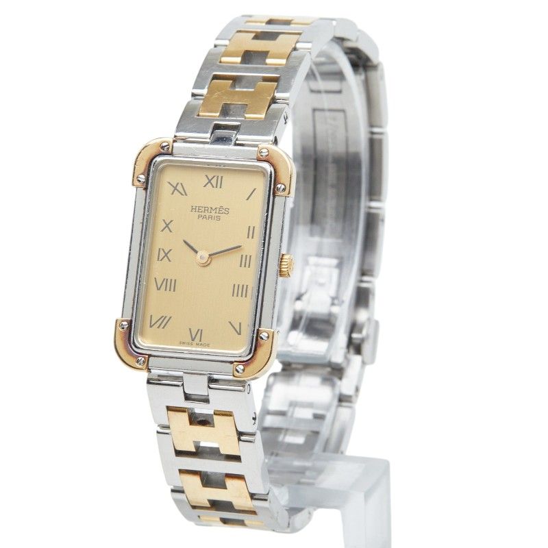 Hermes Croajour Watch Gold Silver Stainless Steel — view 2