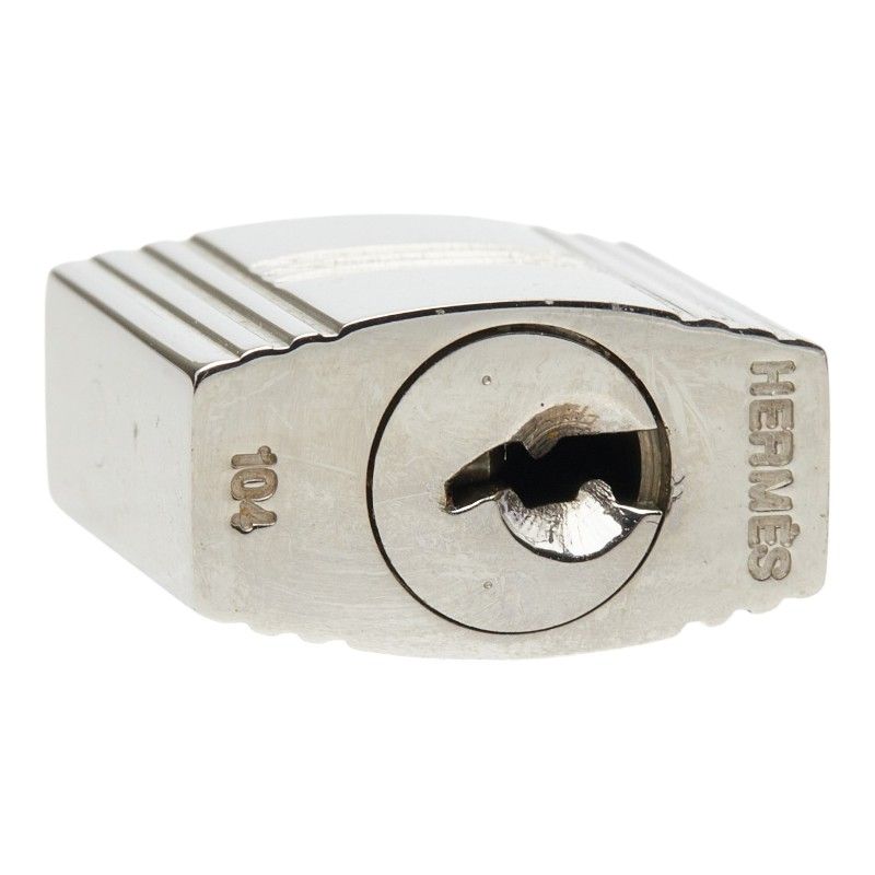 Hermes Cadena Padlock Key Set Silver Metal 1 — view 3