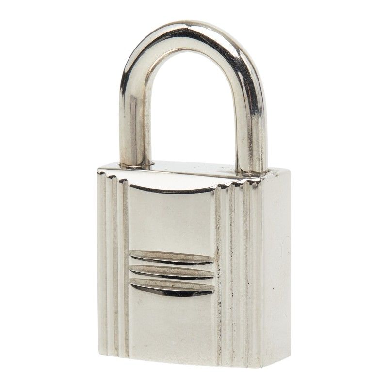 Hermes Cadena Padlock Key Set Silver Metal 1 — view 2