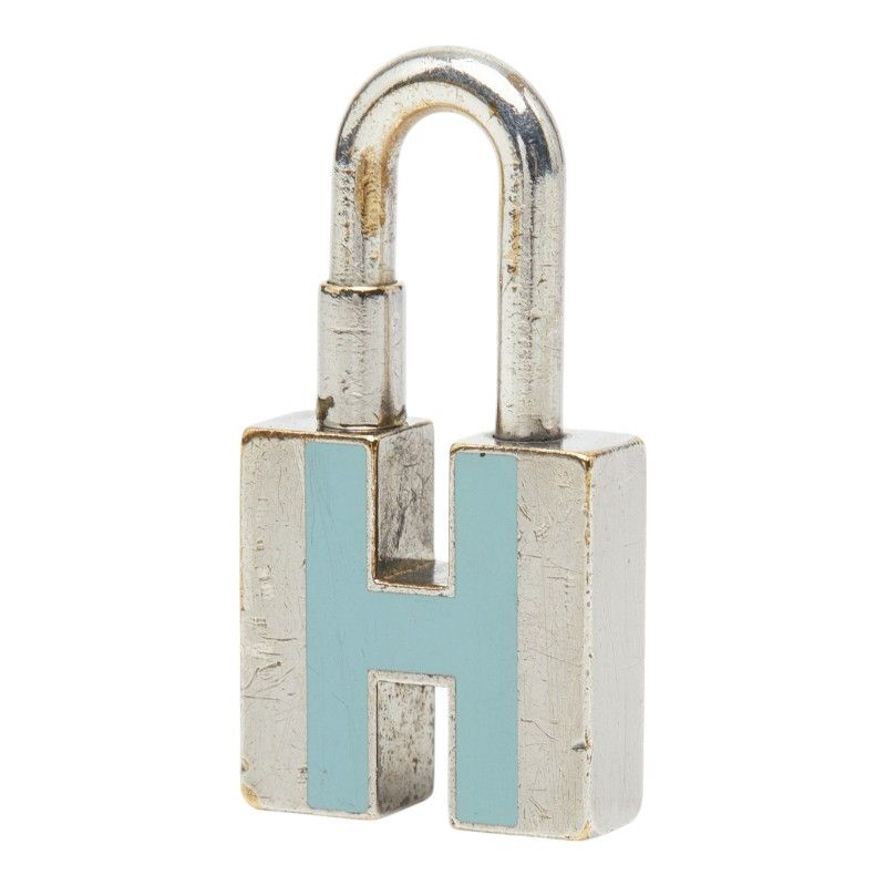 Hermes Cadena Charm Silver Blue Metal 1- Keychain — view 2
