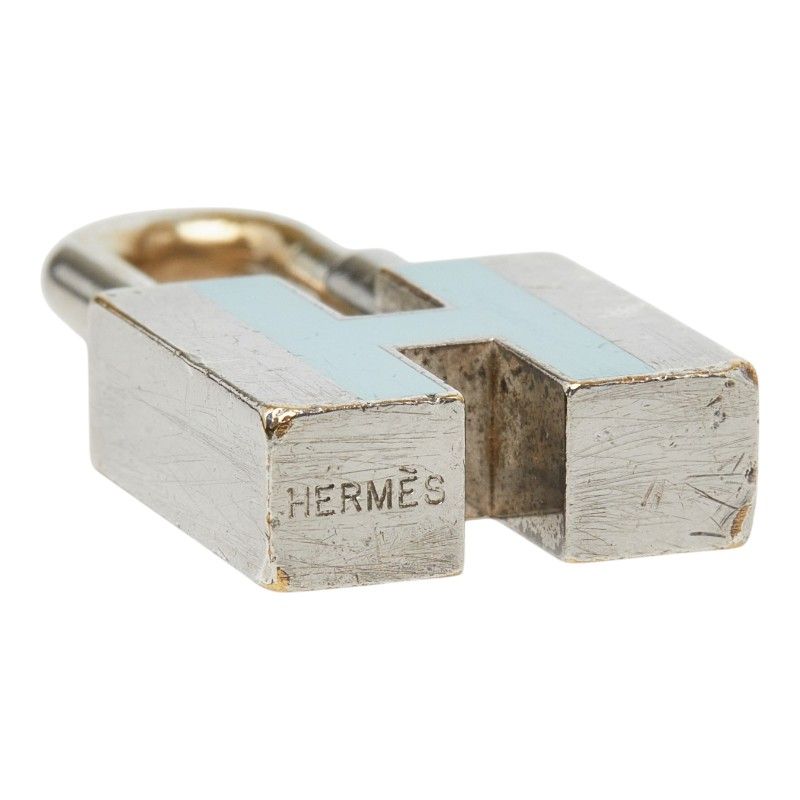 Hermes Cadena Charm Silver Blue Metal 1- Keychain — view 3