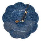 Chanel Large Camellia Denim Style Brooch Blue — view 2