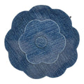 Chanel Large Camellia Denim Style Brooch Blue