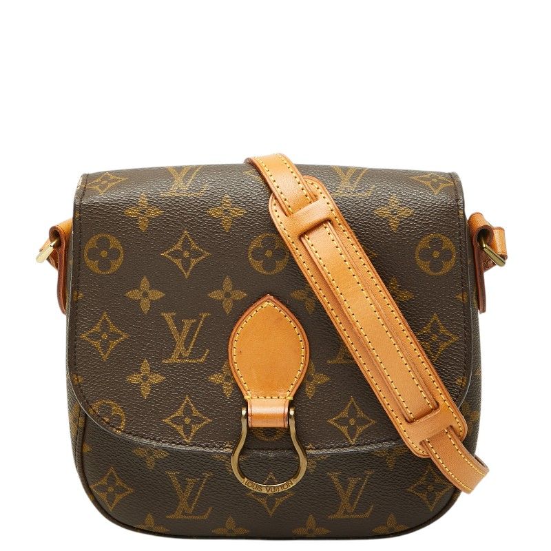 Louis Vuitton Monogram Saint Cloud MM Crossbody Shoulder Bag Brown Leather