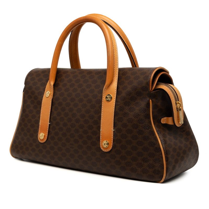 Celine Macadam Boston Bag Brown Leather — view 2