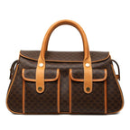 Celine Macadam Boston Bag Brown Leather