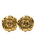 Chanel CC Logo Vintage Earrings Gold Plated