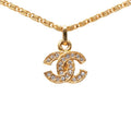 Chanel CC Logo Pendant Gold Rhinestone Plated