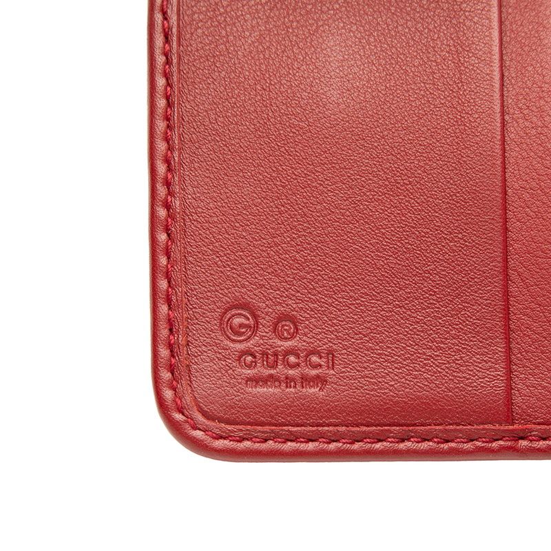 Gucci Micro Guccissima Bifold Wallet Compact Hook Red Leather — view 7