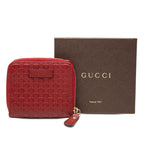 Gucci Micro Guccissima Bifold Wallet Compact Hook Red Leather — view 8