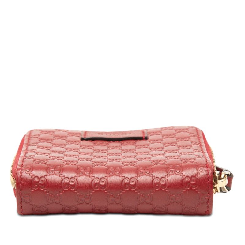 Gucci Micro Guccissima Bifold Wallet Compact Hook Red Leather — view 3