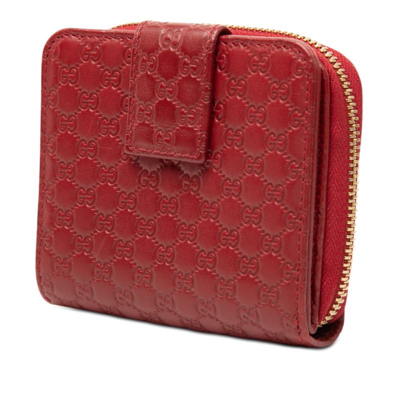 Gucci Micro Guccissima Bifold Wallet Compact Hook Red Leather — view 2