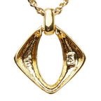 Saint Laurent Chain Square Pendant Gold Plated Rhinestone — view 3