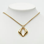 Saint Laurent Chain Square Pendant Gold Plated Rhinestone — view 7