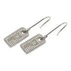 Dior Logo Plate Swing Earrings Silver Metal Rhinestone — view 2