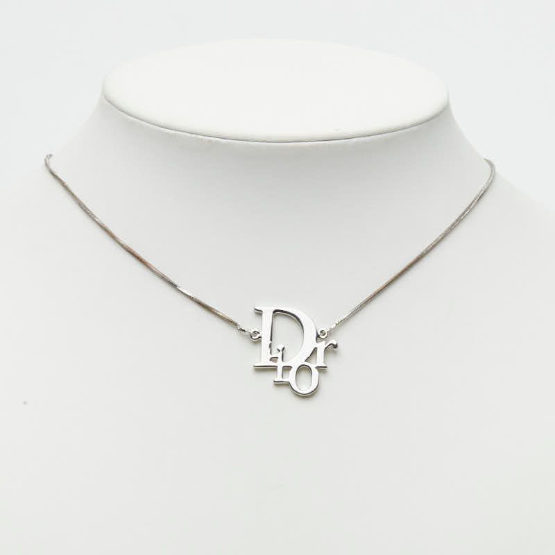 Dior Logo Chain Pendant Silver Metal — view 7