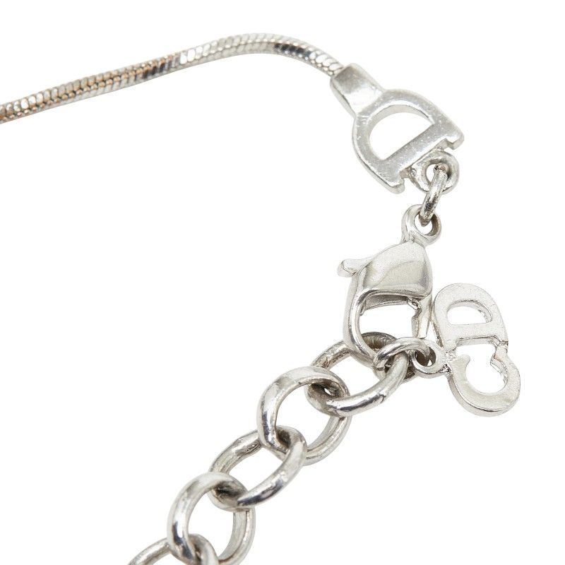 Dior Logo Chain Pendant Silver Metal — view 5
