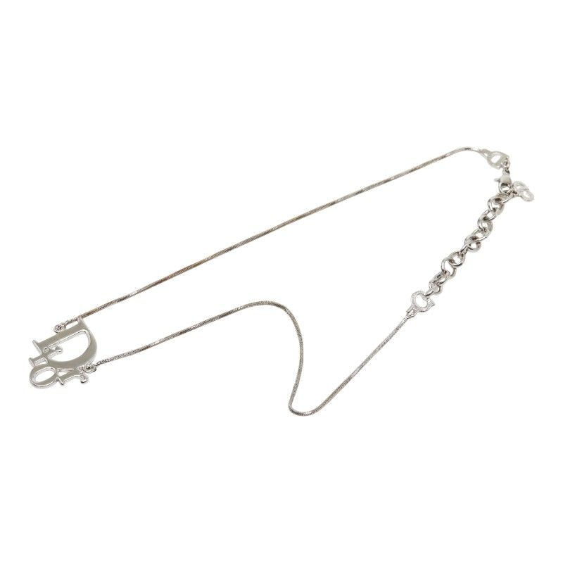 Dior Logo Chain Pendant Silver Metal — view 4
