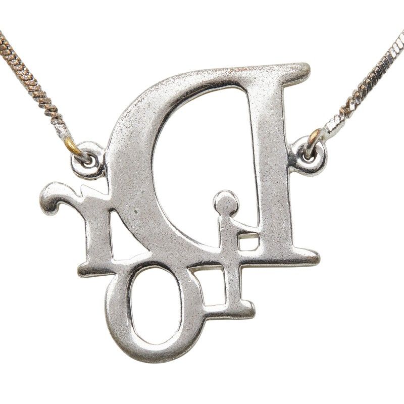 Dior Logo Chain Pendant Silver Metal — view 3