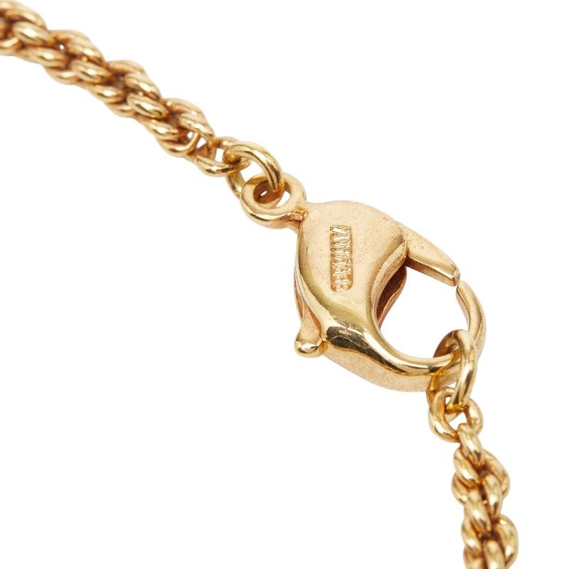 Dior Leaf Motif Chain Pendant Gold Plated Faux Pearl — view 6