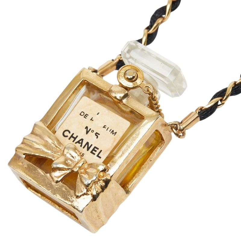 Chanel N°5 Perfume Bottle Chain Pendant Gold Plated