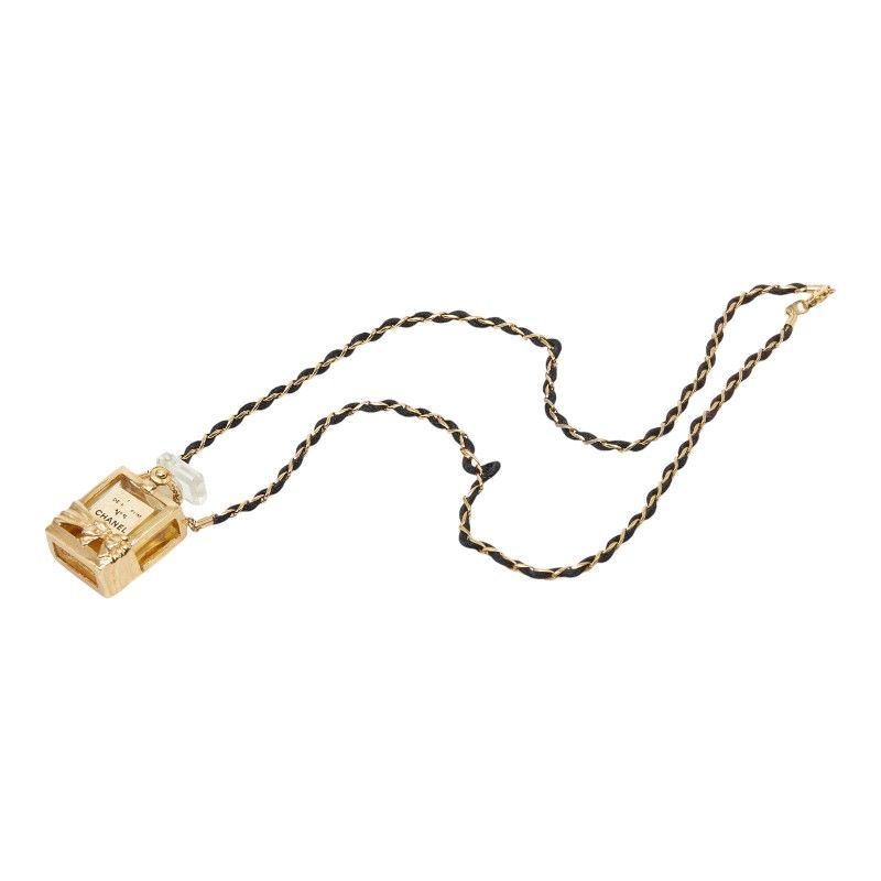 Chanel N°5 Perfume Bottle Chain Pendant Gold Plated — view 4
